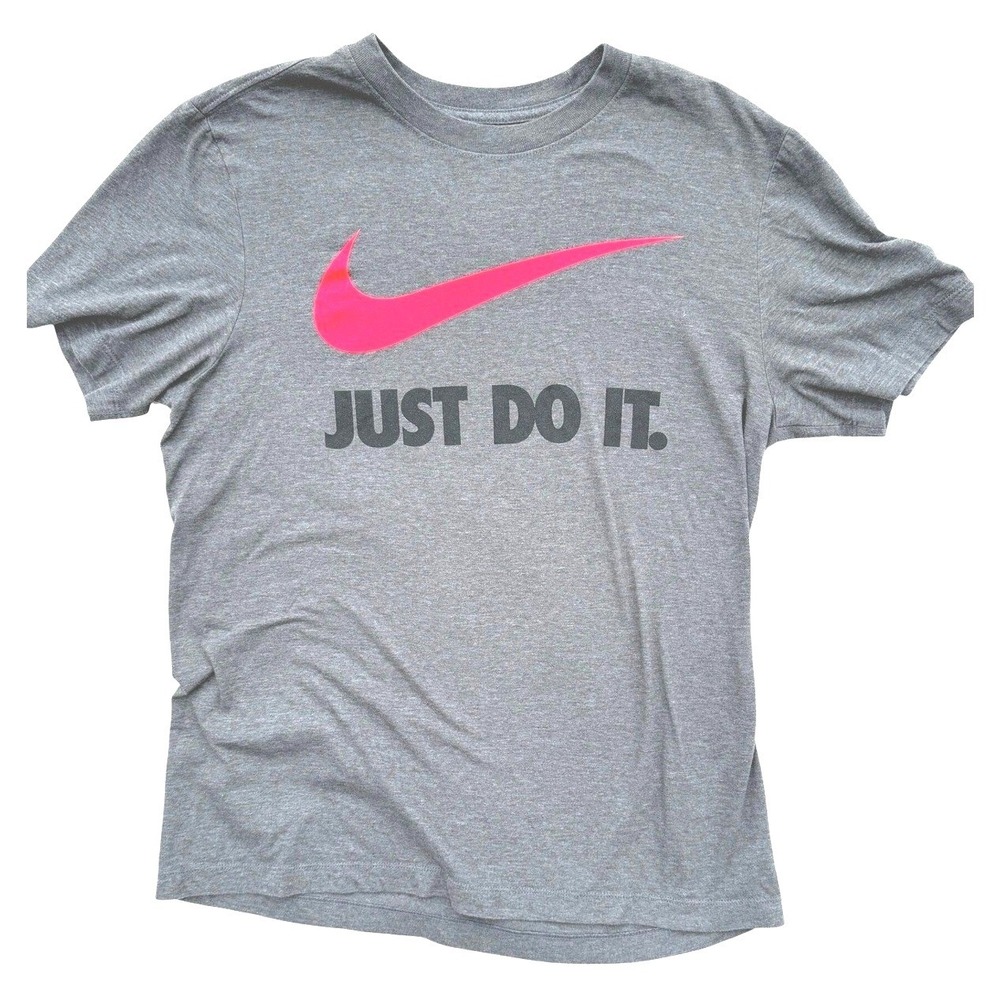 Nike The Nike Tee Mens Medium Gray Swoosh Just Do It Short Sleeve Shirt